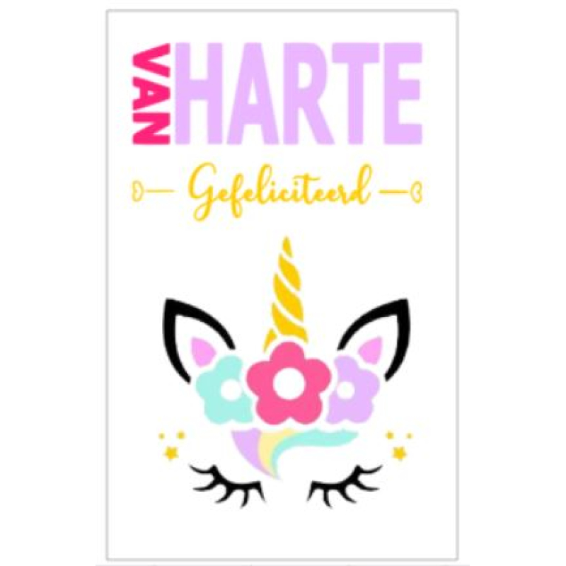 Gefeliciteerd unicorn - kaart